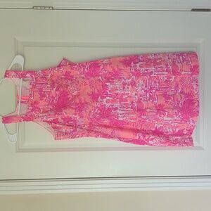 Lilly Pulitzer Simone Shift Dress in Cheeky Melon Rule Breakers Toile Size 10